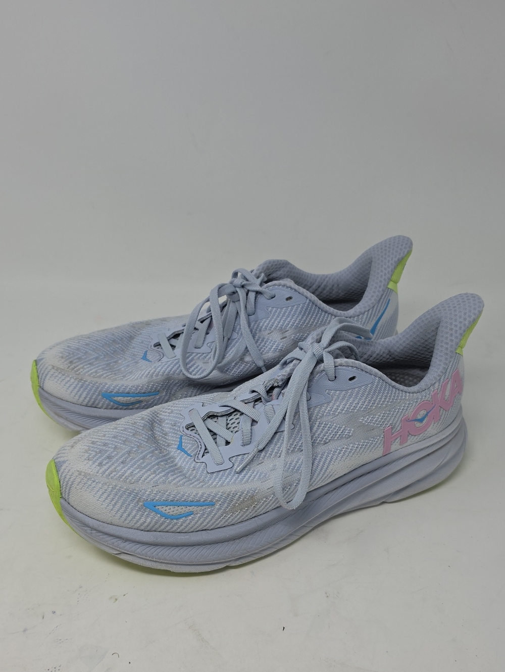 Hoka Women's Clinton 9 Light Blue Cushioned Running Shoes Size 11